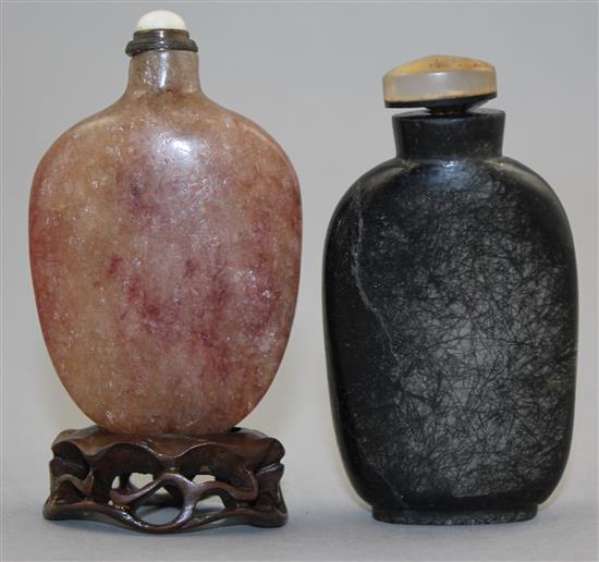 Two Chinese crystal snuff bottles, 1850-1920, Richards no.s 442 and 274